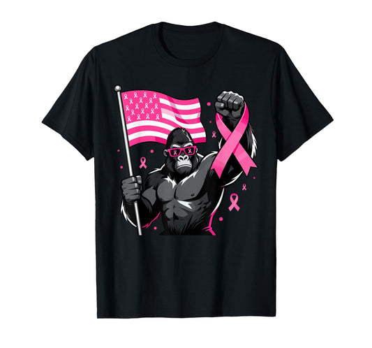 Bigfoot Pink Ribbon Breast Cancer Awareness Women Men Boys T-Shirt