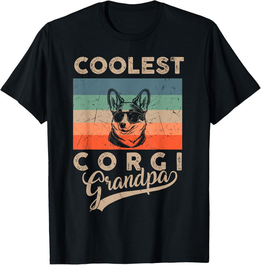 Coolest Corgi Grandpa Gifts for Men Funny Dog Grandpa Retro T-Shirt