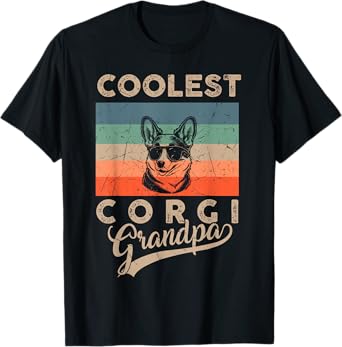 Coolest Corgi Grandpa Gifts for Men Funny Dog Grandpa Retro T-Shirt