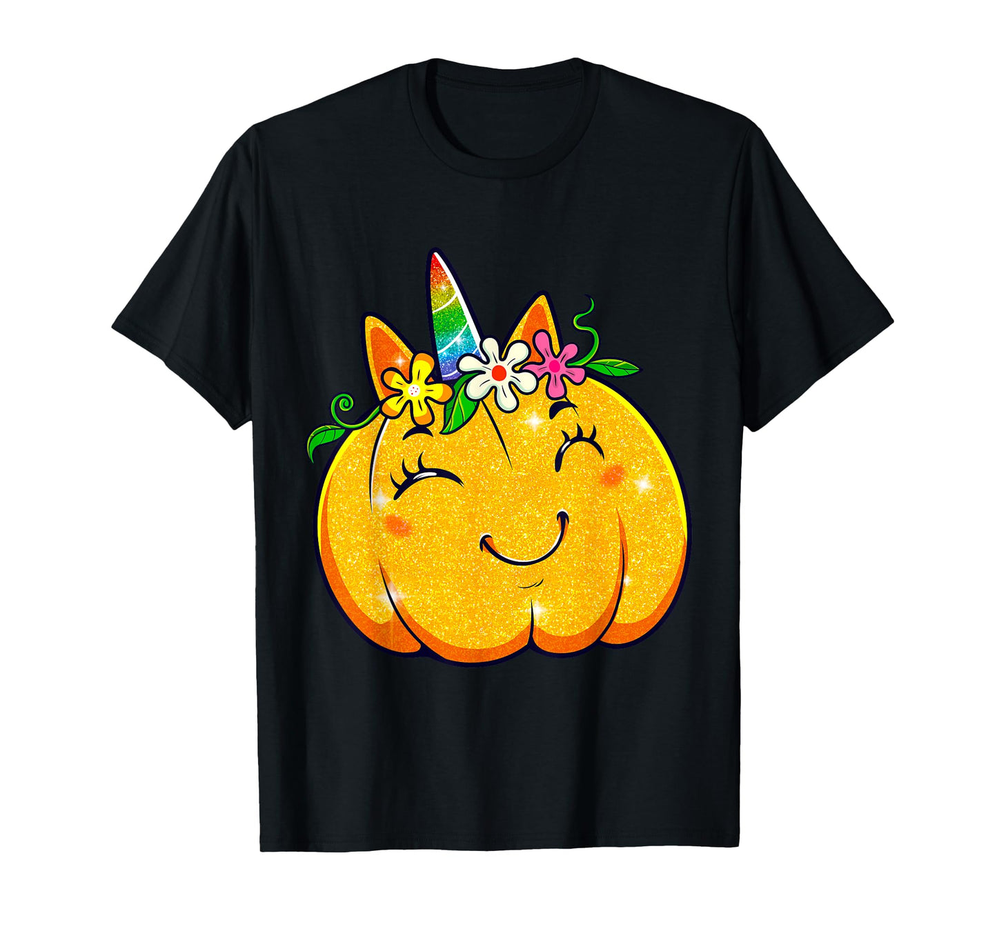 Unicorn Pumpkin Halloween Girl Cute Thanksgiving Girls T-Shirt
