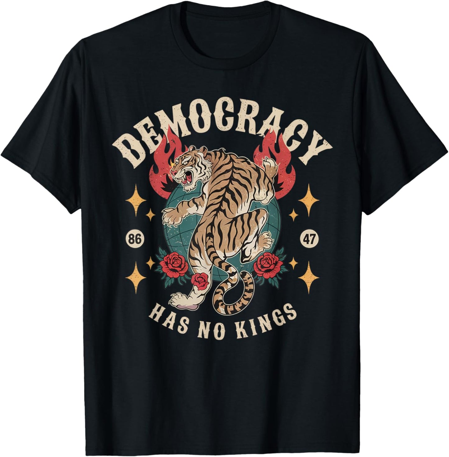 Democracy Has No Kings Funny Cat Angry T-Shirt