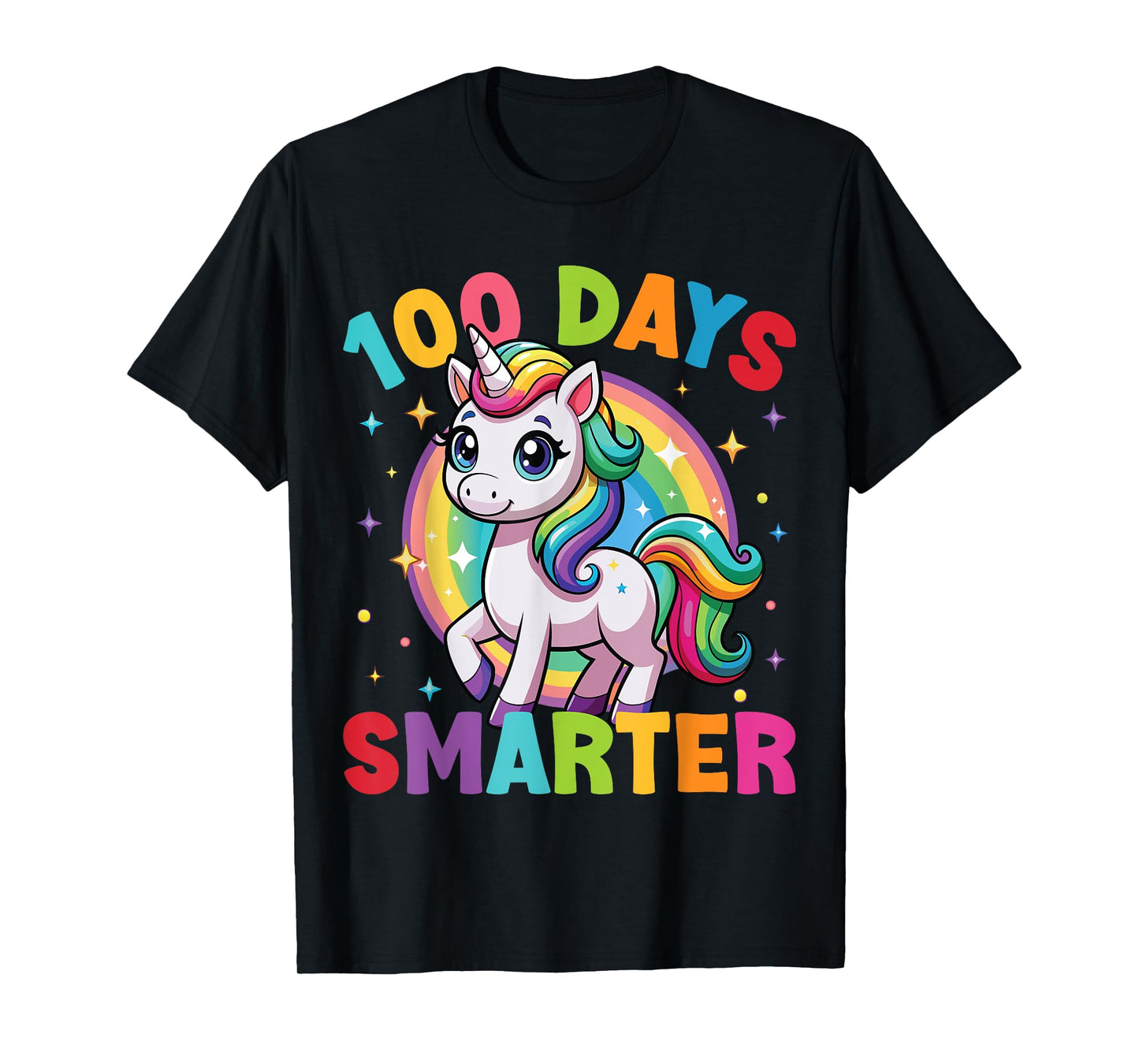 100 Days Smarter 100 Days Of School Unicorn Girl T-Shirt