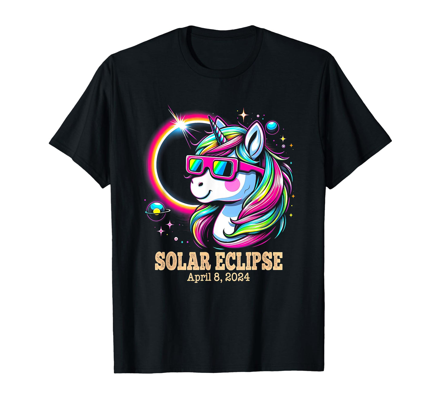 Cute Unicorn Total Solar Eclipse April 8, 2024 Tee Gift T-Shirt