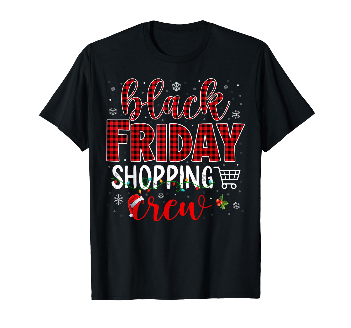 Funny Friday Shopping Crew Christmas Black Shopping Family T-Shirt