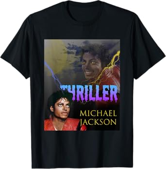 The King of POP MJ-067 Thriller Unisex-Child T-Shirt, Black, Small, Short Sleeve, Classic Fit, Polyester 100%