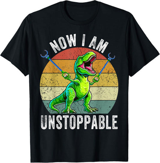 Retro Vintage Now I Am Unstoppable Trex Funny T-Rex T-Shirt