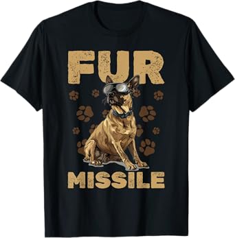Belgian Malinois Dog Breed Fur Missile T-Shirt for Men Women Girls Kids