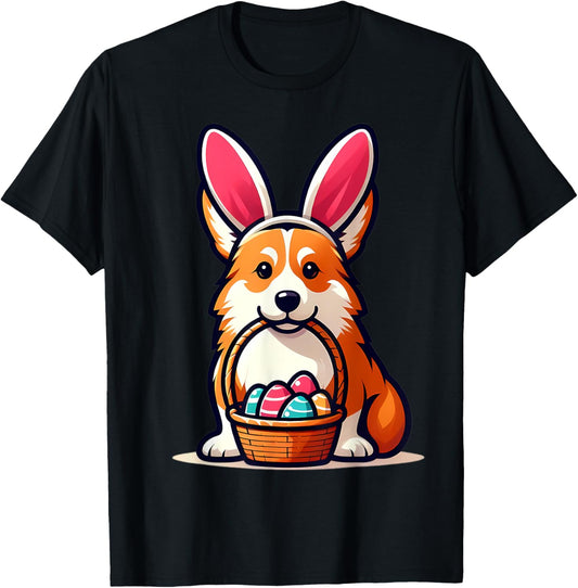Cute Bunny Ear Pembroke Welsh Corgi Dog Easter Eggs Owner T-Shirt
