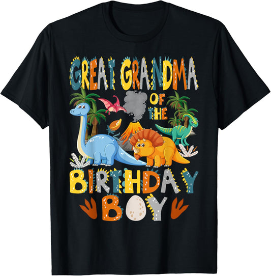 Great Grandma Of The Birthday Boy T-Rex Dinosaur Bday Party T-Shirt