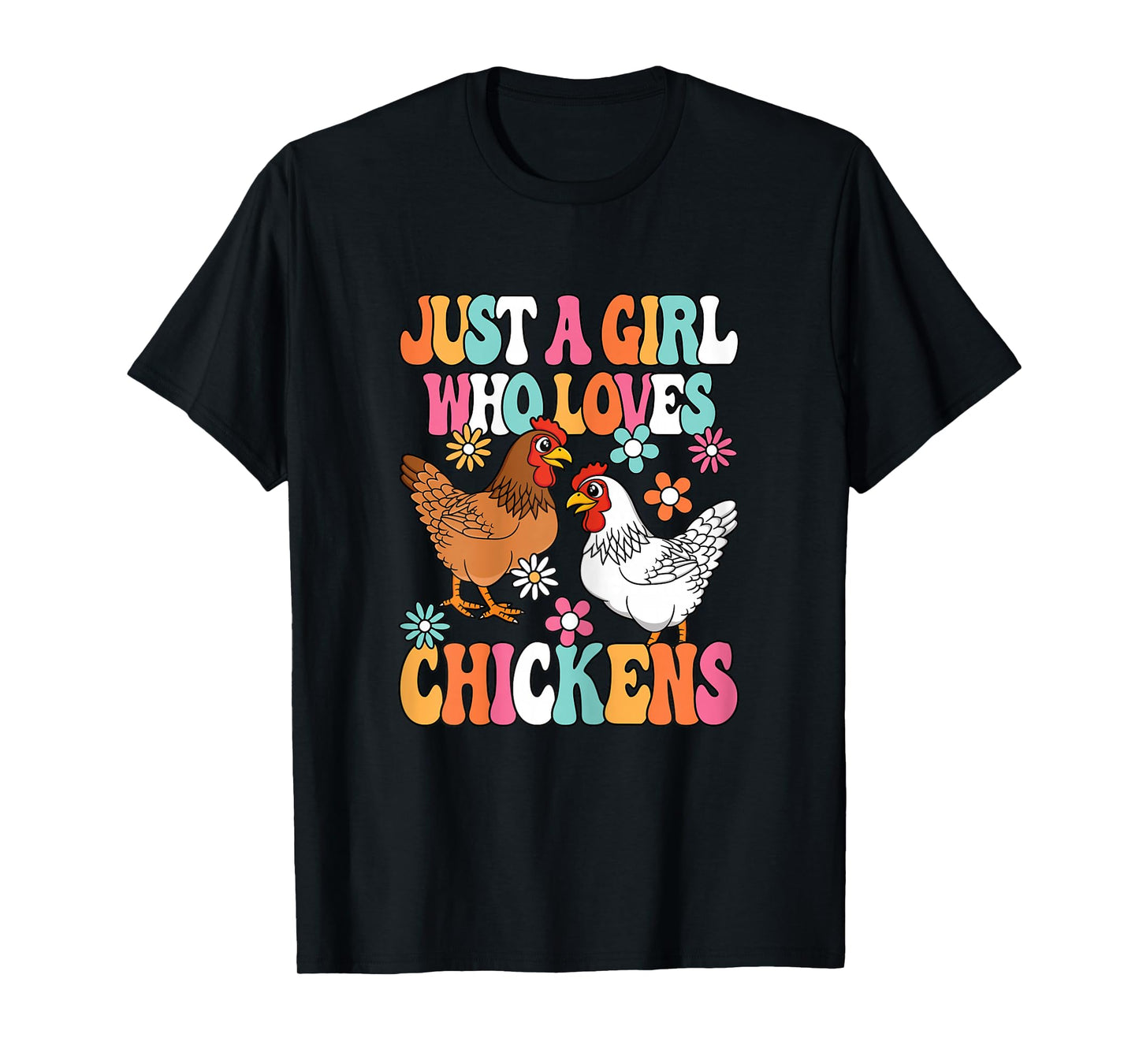 Just A Girl Who Loves Chickens Farmer Farming Girls Kids T-Shirt