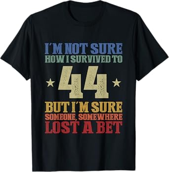 Vintage 44th Birthday Gifts For Men 44 Year Old Birthday T-Shirt