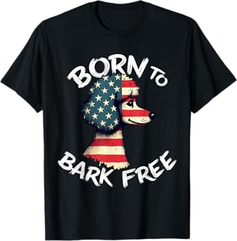 Funny Poodle Dog Vintage Poodle American Flag Men Women Kids T-Shirt