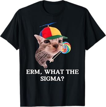 Erm What Sigma Cat Meme Funny Memes Internet Memes Joke Mens T-Shirt