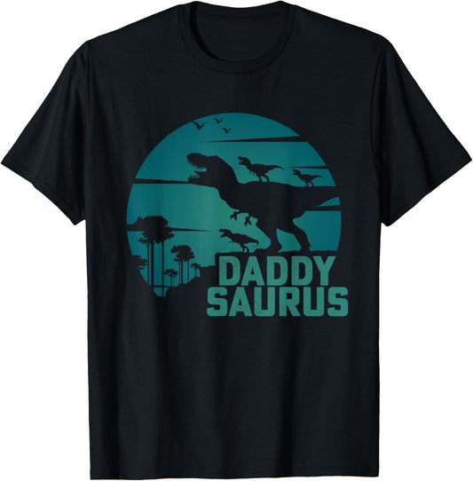 Daddysaurus Three Rex Dinosaur Birthday Party Daddy Dinosaur T-Shirt