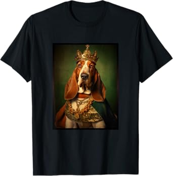 Basset Hound Dog Portrait Renaissance Funny Pet Mom Dad T-Shirt