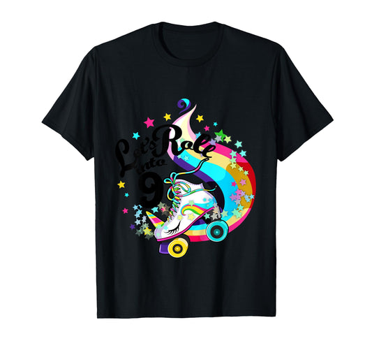 9 Year Old Birthday Shirt Girl Roller Skate Unicorn Outfit T-Shirt