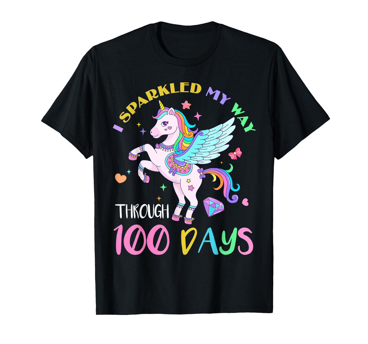 I Sparkled My Way Through 100 Days Of School Unicorn Lovers T-Shirt