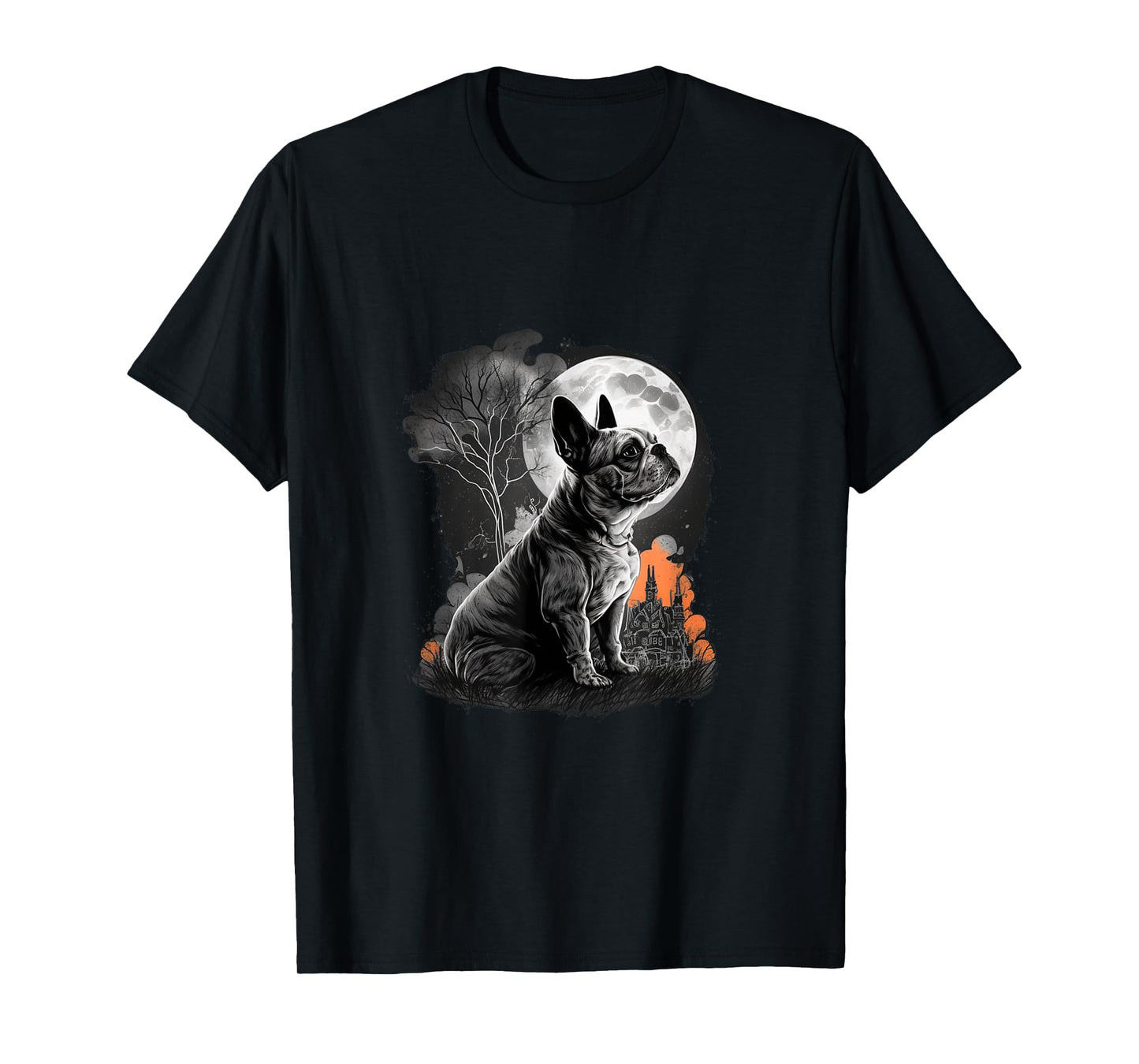 French Bulldog Halloween Costume | Scary Pumpkin Witch Ghost T-Shirt for Men Women