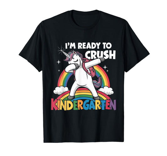 Crush Kindergarten Dabbing Unicorn Back to School Girls Gift T-Shirt