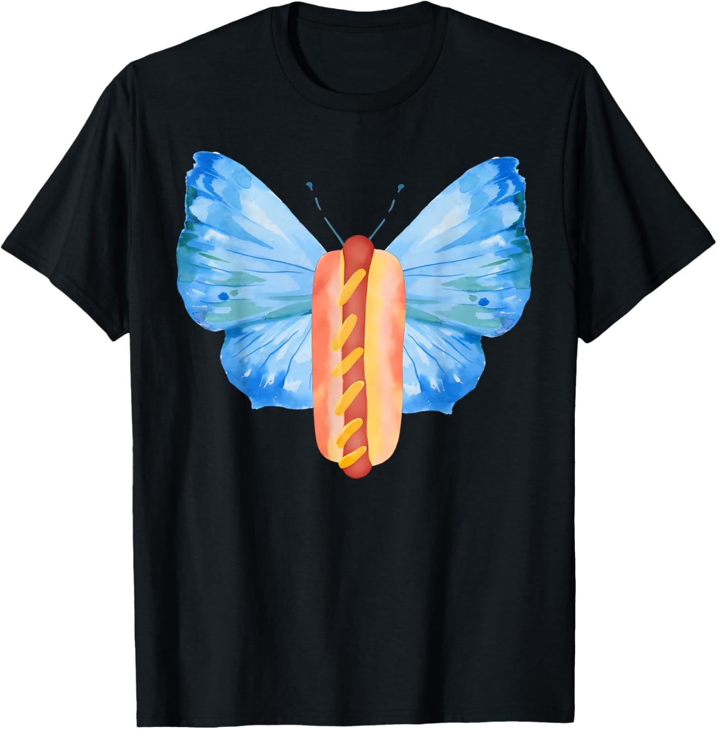 Hotdog Butterfly Weirdcore Hotdog Idea Fast Food Lover T-Shirt