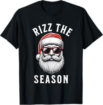 Rizz the Season Silly Christmas Funny Santa Men Teen Boys T-Shirt