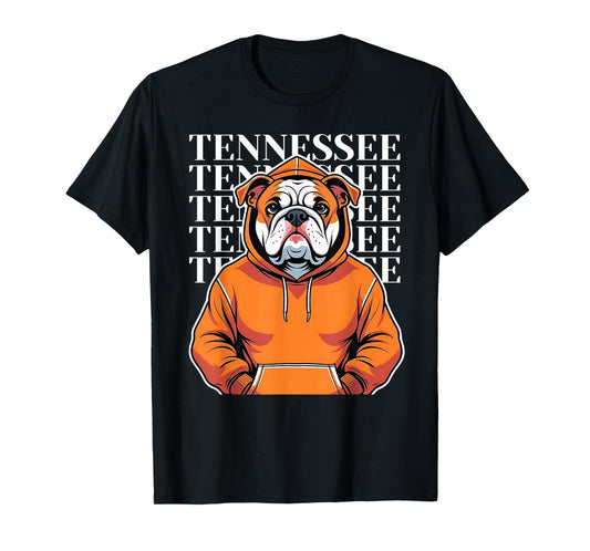 Cool Tennessee Dog Lovers Coonhound Bulldog Orange Blooded T-Shirt