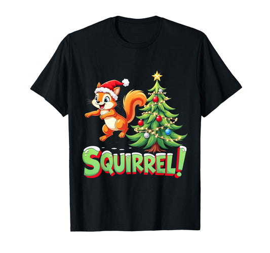 Squirrel! Funny Christmas Xmas Squirrel Merry Christmas T-Shirt