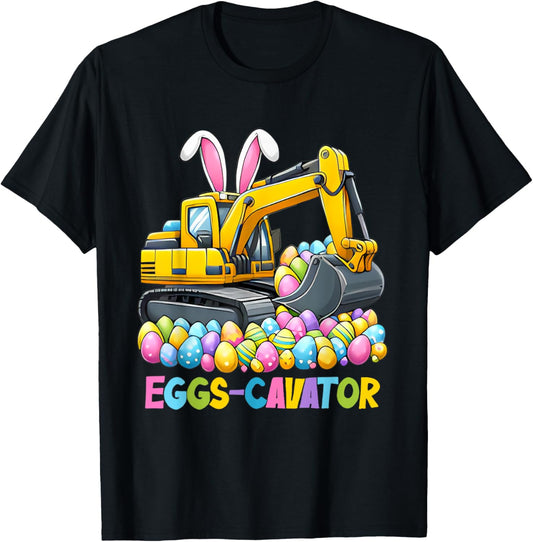 Easter Excavator Eggs Cavator Construction Boys Kids Toddler T-Shirt