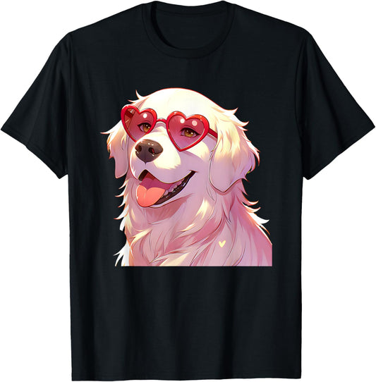 English Cream Golden Retriever Mom Gifts Heart Glasses Love T-Shirt
