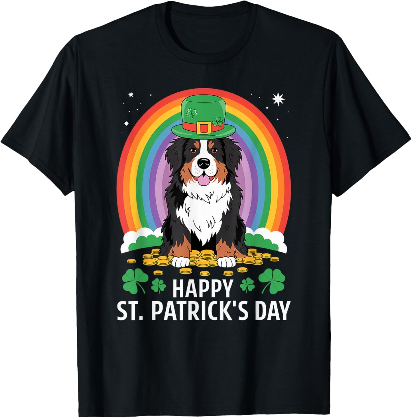 Bernese on Bernese Mountain Dog Dog St Patricks Day T-Shirt