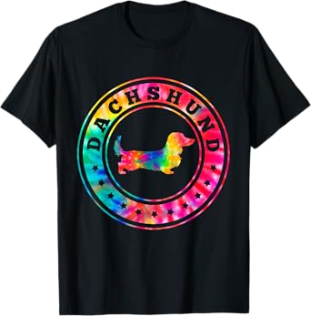 Tie Dye Long Hair Dachshund Dog Mom Dad Pet Lover T-Shirt