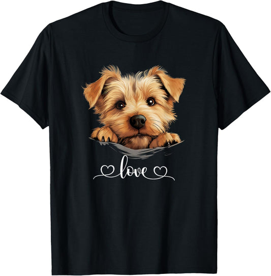Cute Dog Graphic Love Norfolk Terrier Dog T-Shirt