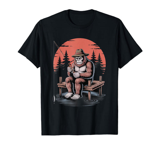Big foot fishing Cool Fishing Fisherman Bigfoot Sasquatch T-Shirt