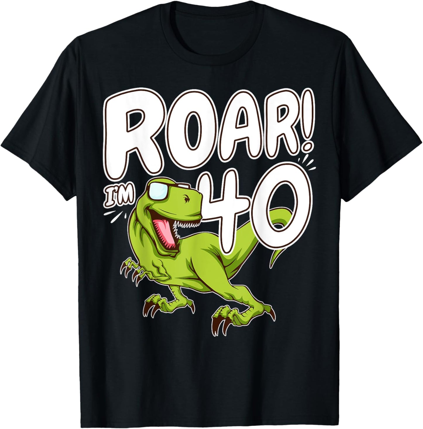 Forty 40th Birthday Party 40 Year Old Dinosaur T-Shirt