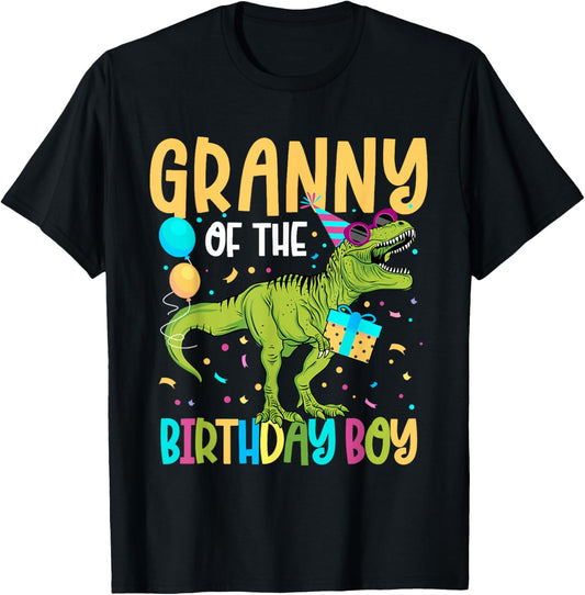 Granny Of The Birthday Boy Family Matching Dinosaur Squad T-Shirt