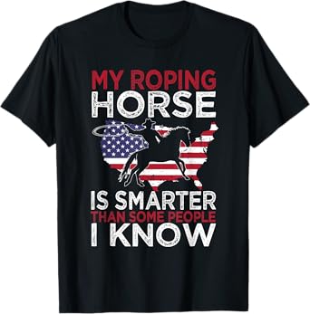 Team Roping Funny Rodeo Cowboy Cowgirl Horse Riding Roper T-Shirt