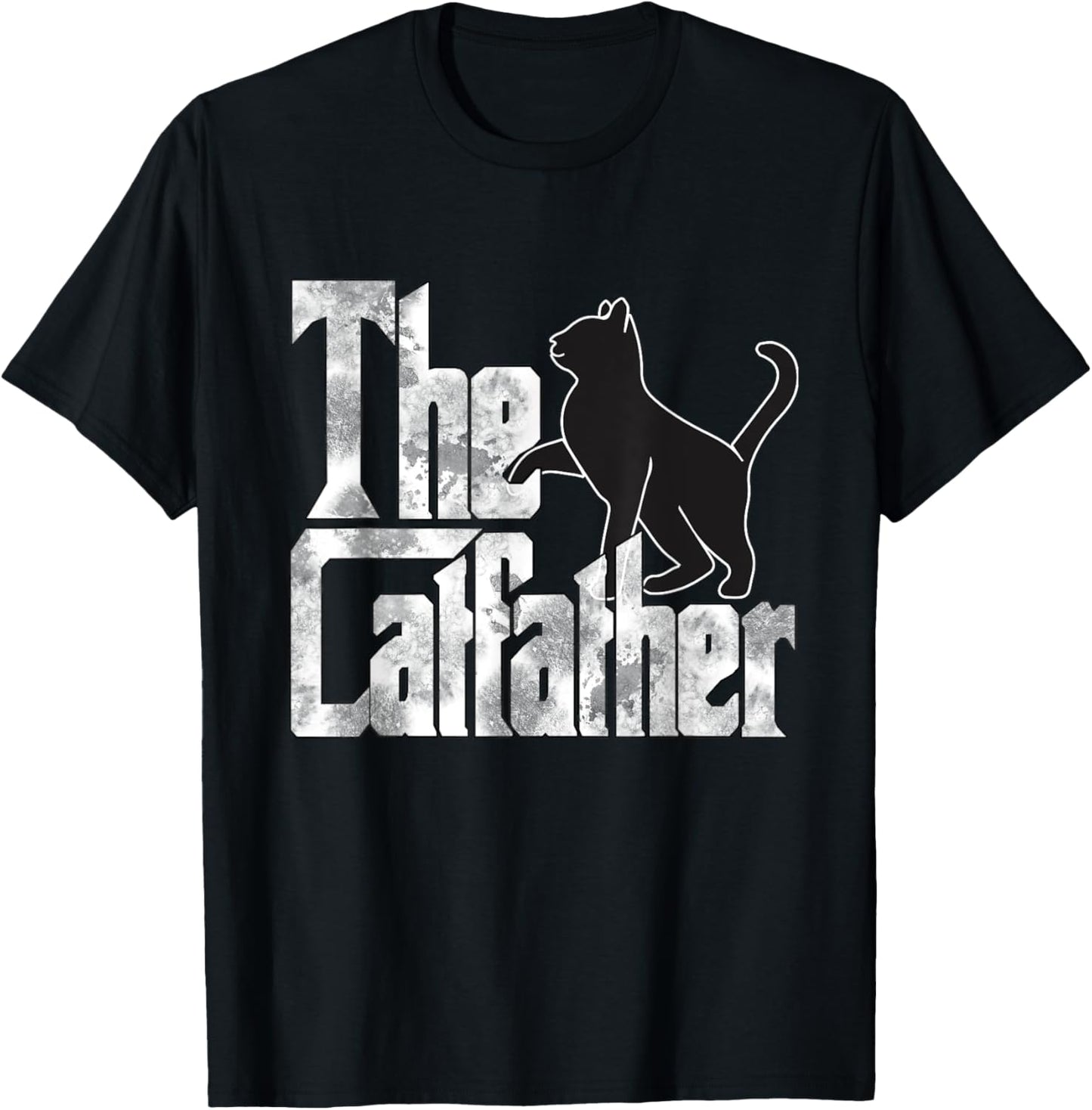 The Catfather Black Cat Father Mafia Whiskers Male Daddy T-Shirt
