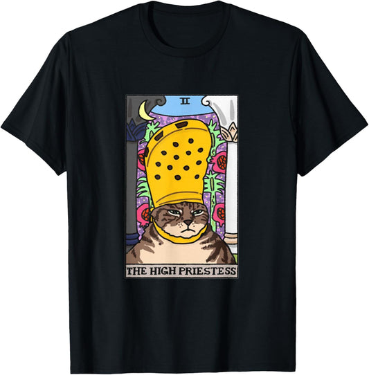 High Priestess Cat Tarot Card T-Shirt