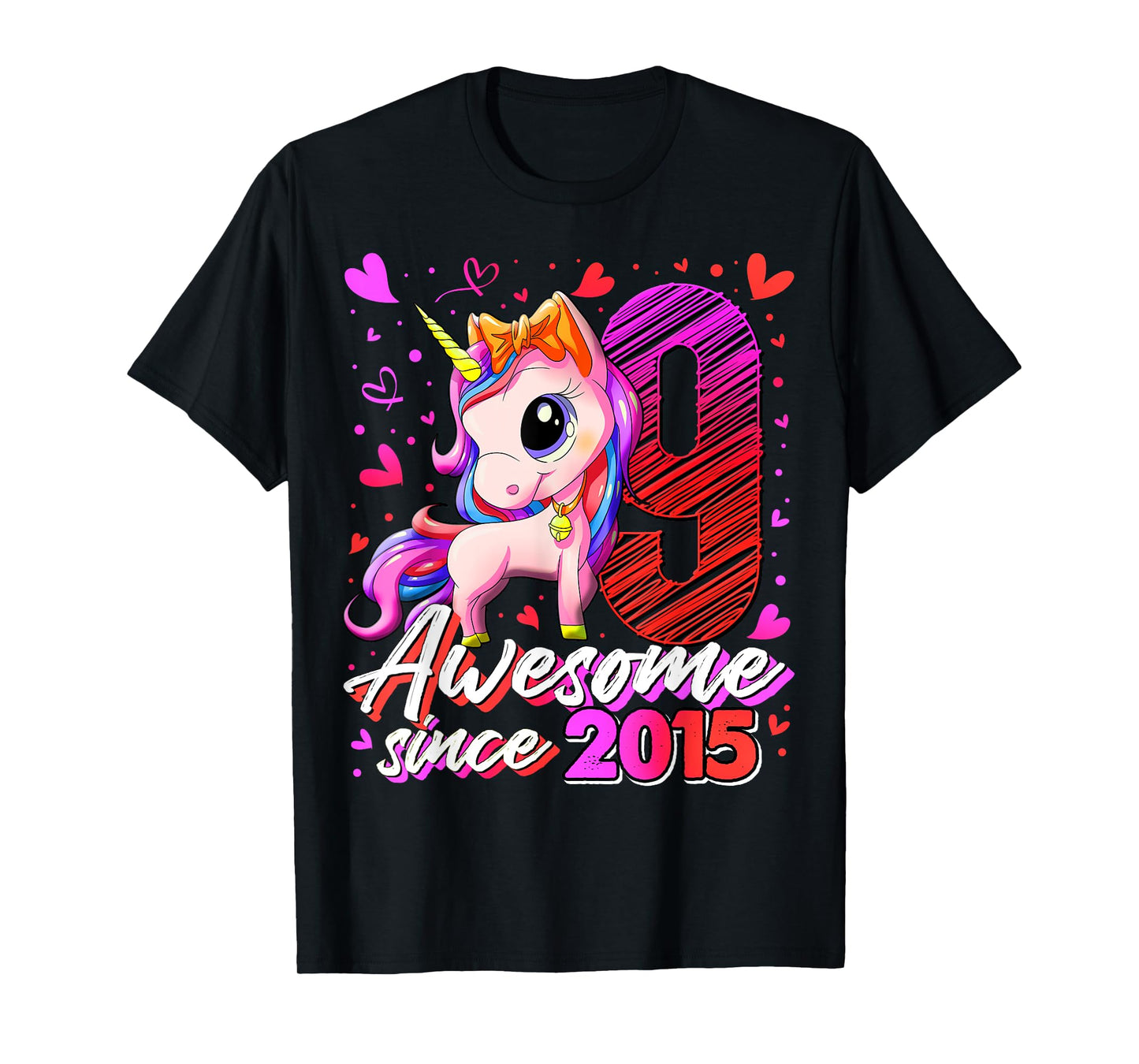9 Years Old Flossing Unicorn Gifts 9th Birthday Girl Party T-Shirt