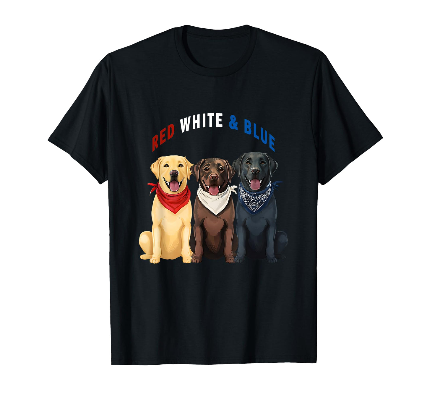 Labrador Retriever Red White And Blue T-Shirt
