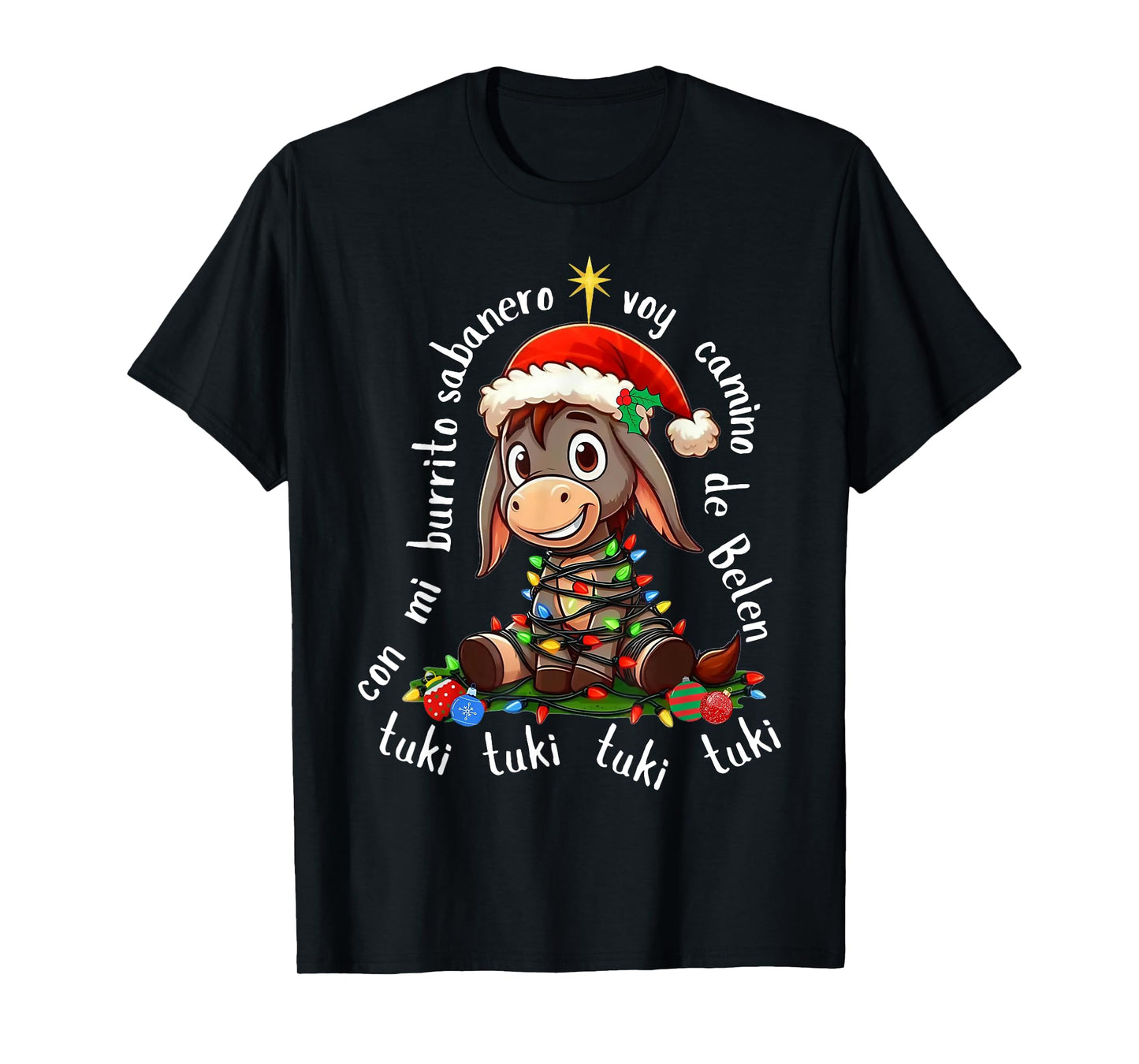 Con Mi Burrito Sabanero Mexican Tuki Tuki Donkey Latino Xmas T-Shirt
