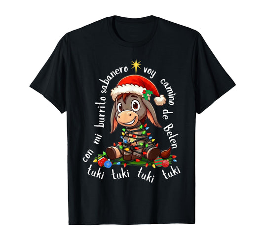 Con Mi Burrito Sabanero Mexican Tuki Tuki Donkey Latino Xmas T-Shirt