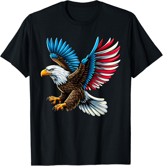 Patriotic Eagle 4th Of July American Flag Men Women Kids T-Shirt