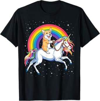 Corgi Unicorn T shirt Girls Space Galaxy Rainbow Corgicorn T-Shirt