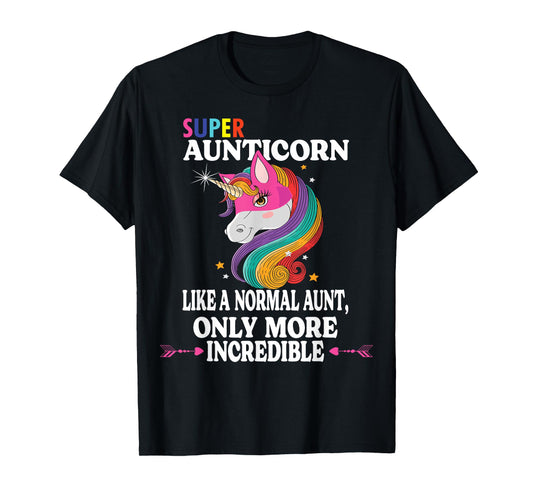 Kawaii Unicorn Outfit Cute Aunt Auntie Stuff Super Aunticorn T-Shirt