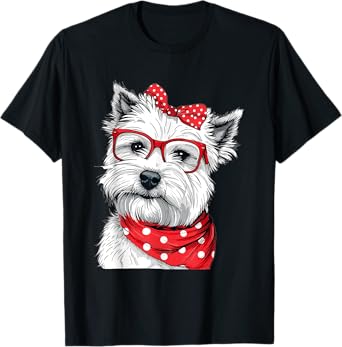 West Highland White Terrier Bandana Dog Breed Westie T-Shirt for Men Women Girls Kids