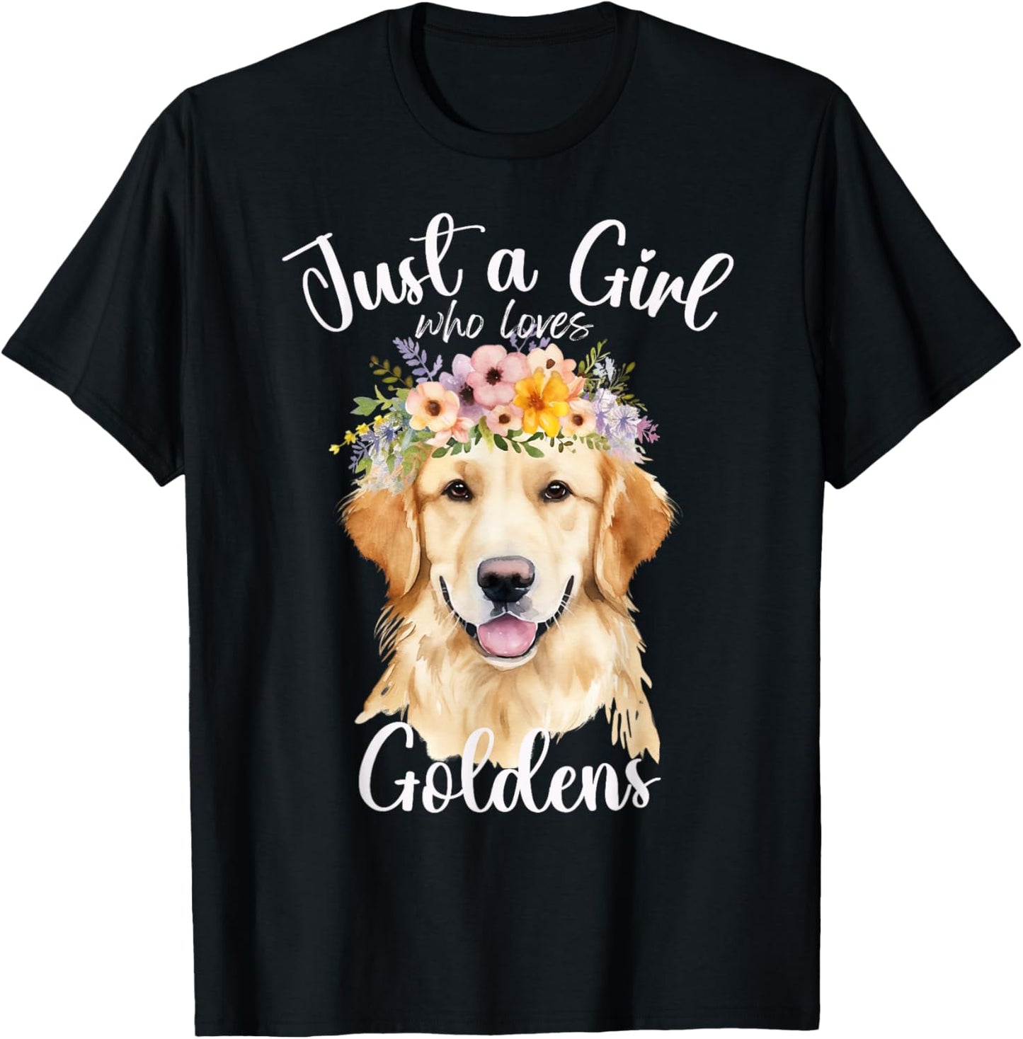 Just a Girl Who Loves Golden Retrievers Dogs kids teens T-Shirt