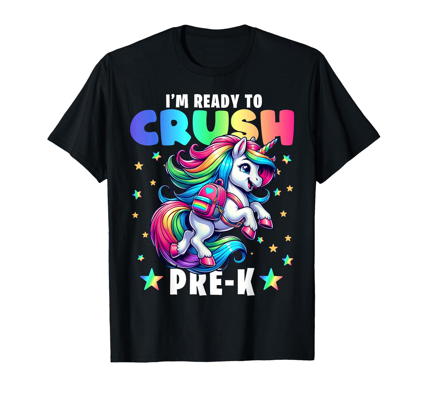 Crush Pre-K Girls Back to School Unicorn First Day Preschool T-Shirt