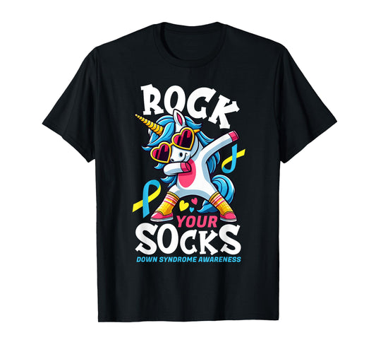 Rock Your Socks Down Syndrome Awareness Day Unicorn WDSD T-Shirt