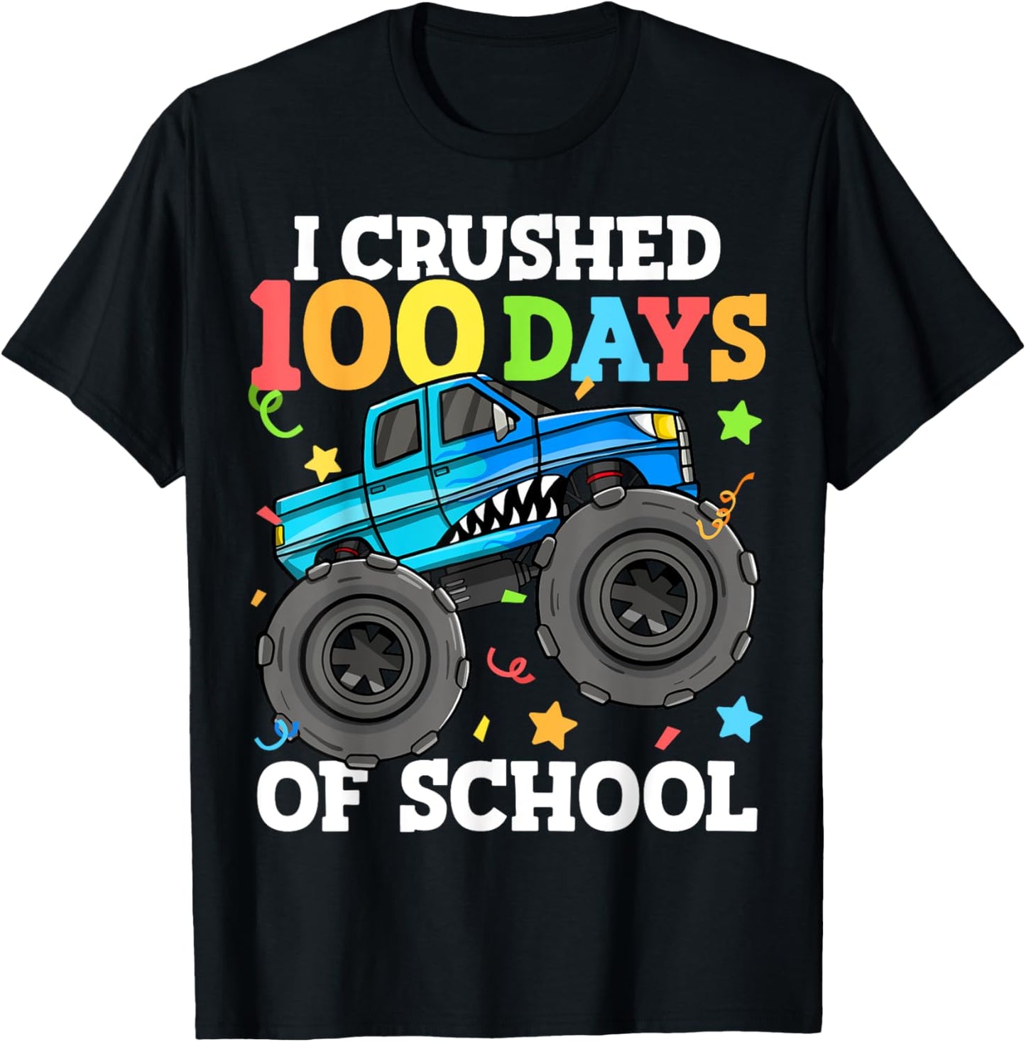 100 Days of School Monster Truck 100th Day of School Boys T-Shirt